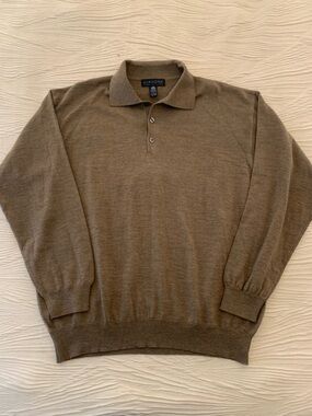 Giasone 100% Merino Wool Made in Italy Polo style knit Sweater, size Large